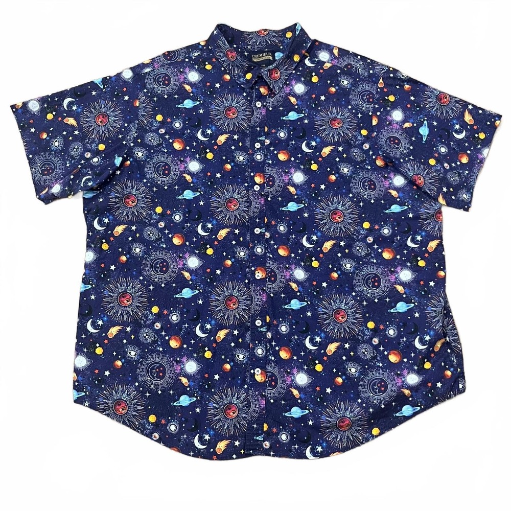 Cremieux Mens Space All Over Print Short Sleeve Shirt Size 3XB