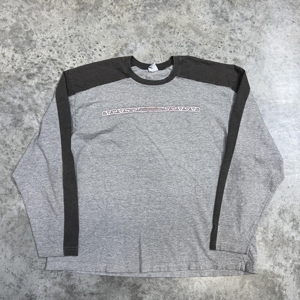 Vintage Old Navy Shirt Mens XL Gray Colorblock Long Sleeve y2k skater grunge
