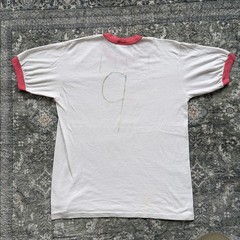 Vtg 80s Corpus Christi Cougar Ringer T Shirt Paper Thin White Red Mens Medium