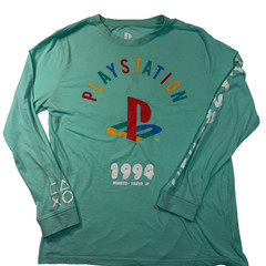 PlayStation 1994 Long Sleeve Shirt Men’s Large Green Sony Graphic Tee