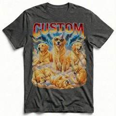 Custom Pets Portrait Party T-Shirt Personalized Cat Dog Memory Graphic Tee