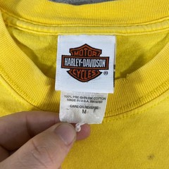 Vintage Harley Davidson Shirt Mens XL Yellow Work Sucks Lets Ride Curlys NC Y2K