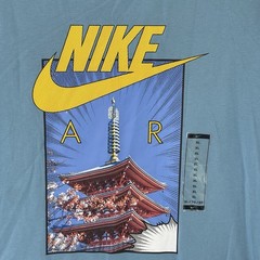 Nike Air Kyoto Temple Japan Graphic T-shirt Men XL Blue Short Sleeve CT6530 424