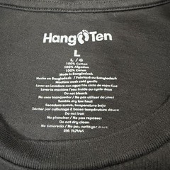 Hang Ten Surf Co T-Shirt Mens Large Black Graphic 1960 Logo Short Sleeve Cotton