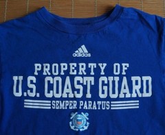 Adidas The Go To Tee Property of U.S. Cost Guard Semper Paratus Blue Men’s Sz S