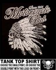 Ghost Skull Indian Chief Motorcycle Club Since 1901 Biker Rider Tank Top WS128