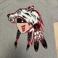 Men’s Native American Warrior Gray Short Sleeve T-Shirt Adult M Straight Arrow*