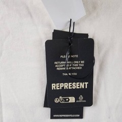 REPRESENT Owners Club Oversized Fit T-Shirt Mens XS Flat White Crewneck Pullover