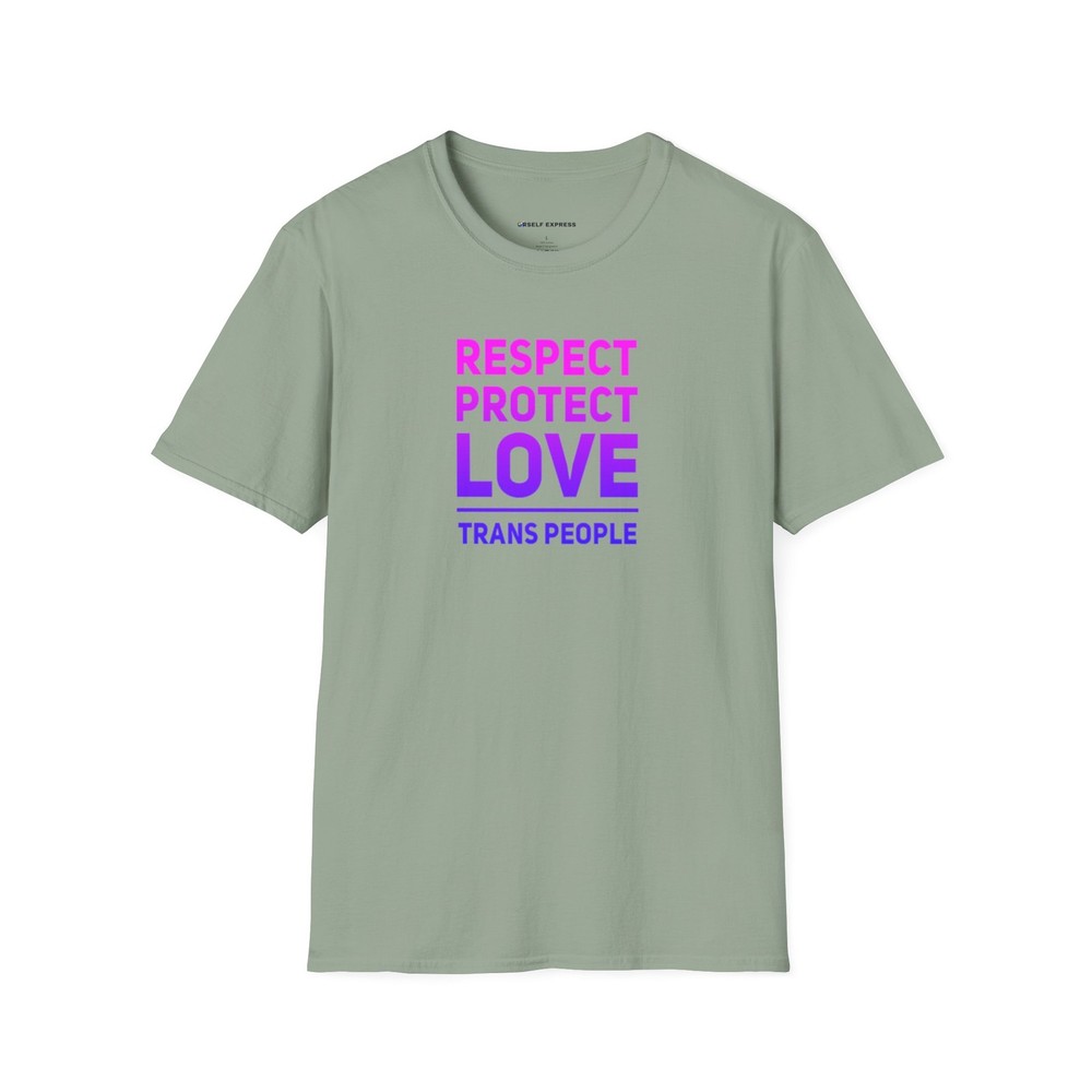 Unisex T-Shirt Respect, Protect Trans People LGBT – pink-purple