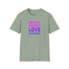 Unisex T-Shirt Respect, Protect Trans People LGBT – pink-purple