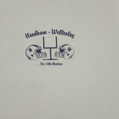 Anvil Needham Wellesley Football Long Sleeve Shirt Mens L White Good 2005 Game
