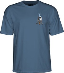 Powell Peralta SKULL AND SWORD Skateboard T Shirt INDIGO BLUE