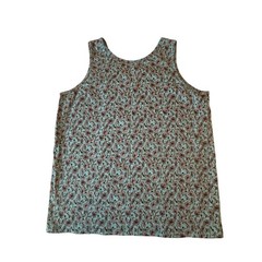 Kenneth Cole Men’s Floral Print XL Tank Top – Blue & Green 95% Cotton 5% Spandex
