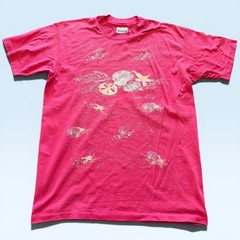 Vintage Cape May Shirt Mens Large Pink Shell Beach Graphic Hanes Tee T-Shirt USA