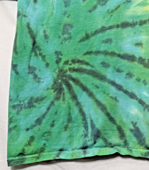 Handmade Tie Dye Radial Spiral Pattern Green Yellow XL Shirt 23″ W X 28″ L