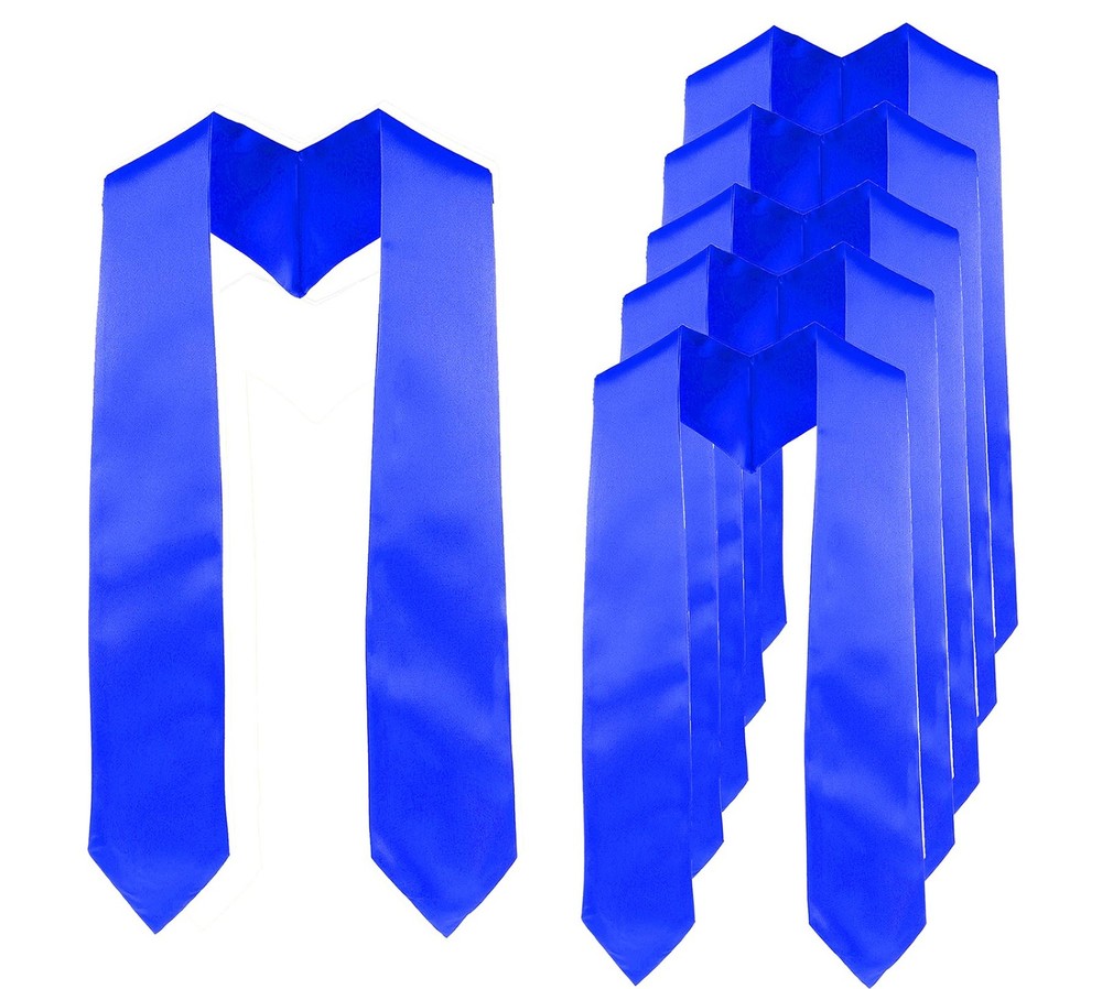 6 Pieces 72 Inch Unisex Blank Graduation Stole Plain Grad Sash Honor Scarf