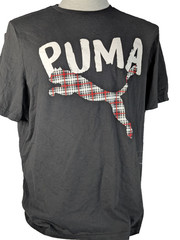 PUMA Men’s XL Black White Red T-Shirt Short Sleeve Crew Neck Athletic Graphic Te