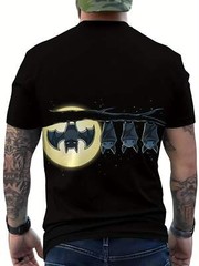 Men’s 3D Printed Fashionable T-shirt – Casual Breathable Polyester Fiber, Machin