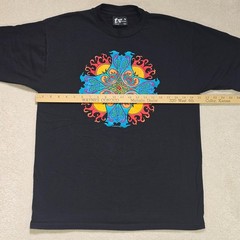 Vintage 90s Fashion Victim Courtney Davis Celtic Cross Shirt Large Black Art