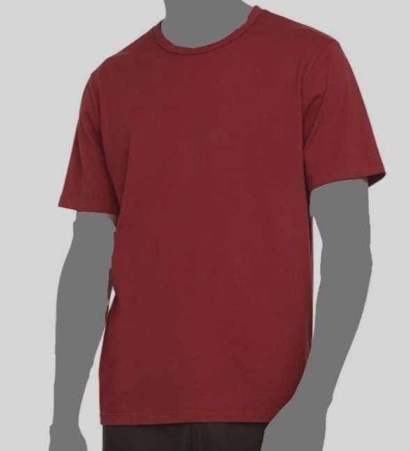 $80 Vince Men’s Red Solid Garment Dye Short Sleeve Cotton Crew T-Shirt Size M