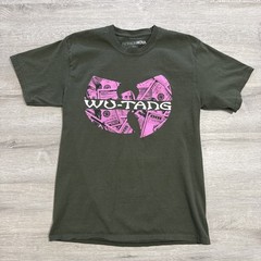 Wu-Tang Shirt Men’s Green Pink Dollar Bill Graphic Logo Rap Hip Hop Tee Small