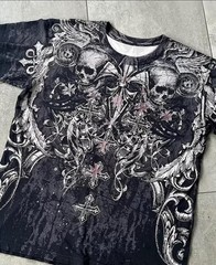 Men’s L T-Shirt Y2K Printed American Style Trendy Street Hip Hop Retro Loose Fit