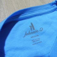 JOHNNIE O Mens M MEDIUM T SHIRT BREWS N VIEWS MALIBLU BLUE RED DALE 2.0 GOLF USA