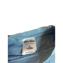 Shaka Wear Embroidered Logo Blue Heavyweight T-Shirt Size Large