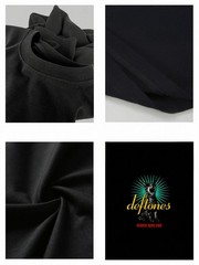 Men’s Black Deftones Adrenaline Graphic T-Shirt with Cat Print Retro Cotton Tee