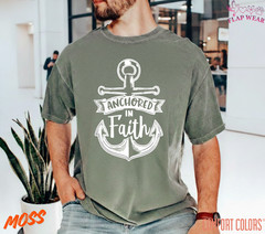 Unisex Anchored In Faith T-Shirt, Men T shirt,Women T shirt Gift Christian Top