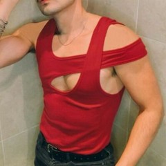 Tank Tops Hollow Out T Shirt Men Sexy Gym Vest Polyester S-5XL Summer Undershirt