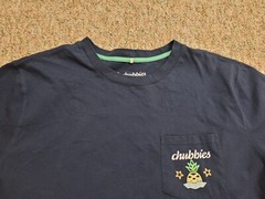 Chubbies Shirt Mens 2XL Blue Pocket Tee Logo Taco Weekend Neon Pineapple Casual