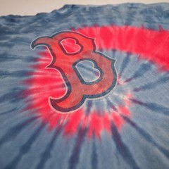 Boston Red Sox T-Shirt Mens XL Blue Red Tie Dye Spiral Logo MLB Liquid Blue