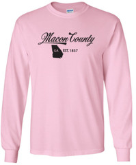 Macon County Georgia State T-Shirt Long Sleeve Graphic Tees Unisex Apparel