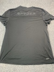 Spyder Mens XL Black Athletic T Shirt Performance Active Gym Training Short Slee