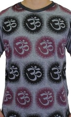 WEED Mens Vintage Ringer T-Shirt Gray Om Ganesha Hindu Hippie Yoga Bohemian WE05