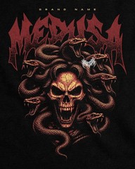 Men’s Vintage Washed Graphic T-Shirt Skull Snakes Print Gothic Streetwear Tee