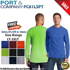 Port & Company PC61LSPT Mens Big & Tall Long Sleeve Essential Pocket T-Shirt