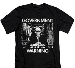 Government Warning T-Shirt Gothic Deathrock Goth Post Punk Music Unisex Tee