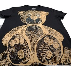 Heads Or Tails T-Shirt Size M Black Rhinestone Teddy Bear Goth Grunge Bling
