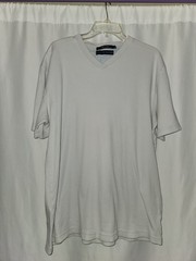 Tommy Hilfiger Men’s White Ribbed V-Neck Tee Size XL #preppy #business casual