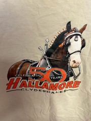 Hanes Beefy-T Celebrating 50 Years Hallamore Clydesdales Graphic Tee