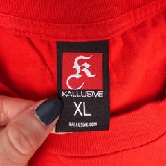 Kallusive Shirt Mens XL Red Cleaver Graphic Sleeveless Muscle Tee Tank Y2K USA