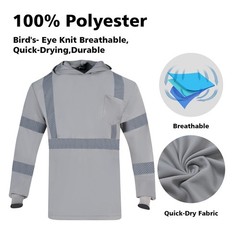 3pcs Safety Reflective High Visibility Long Sleeve Shirts ANSI Class 1 Hi Vis…