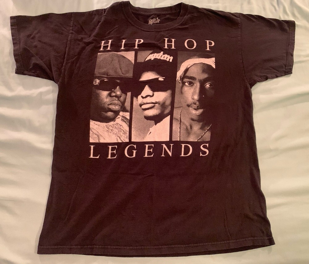 Hip Hop Legends Large Black T Shirt Original Flavor 2 Pac Biggie Eazy E Y2k 90s