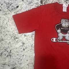 VTG Champion Georgia Bulldog Logo Mascot Crewneck Hip Hop Chain Shirt 90s Style