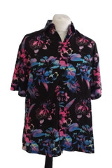SikSilk Men’s Bowling Shirt Black/Purple/Pink – Medium