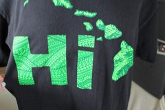 Mens Shirt Large Hawaiian Islands Black Easy Care Stretch Graphic Surfing
