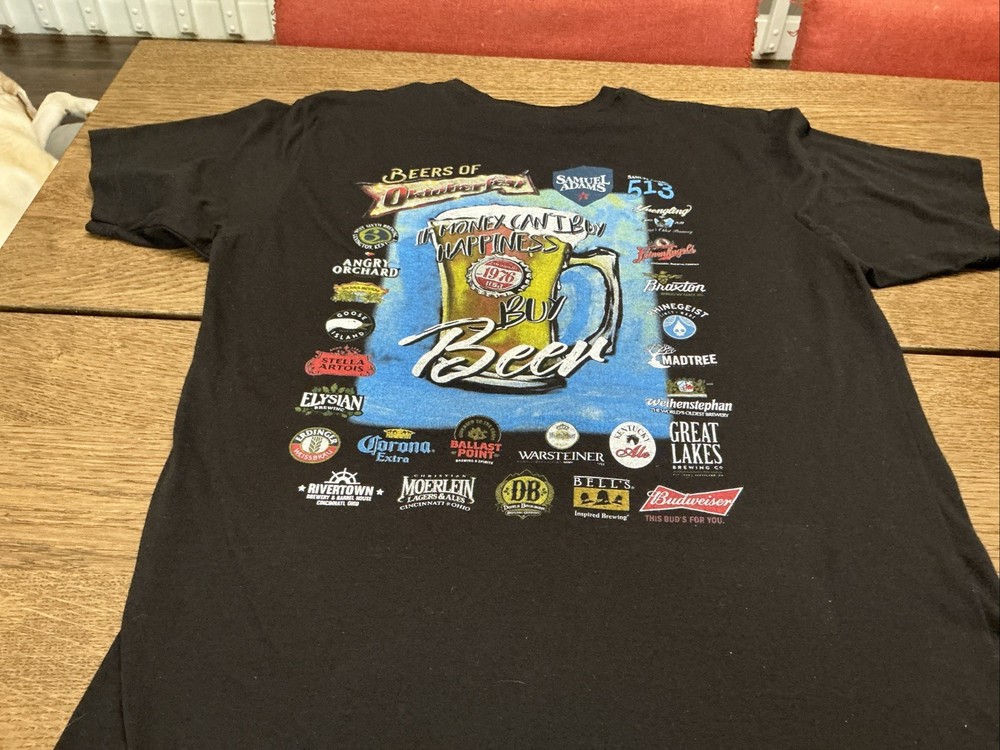 Beers Of Octoberfest-Money Can’t Buy Happiness-Buy Beer-Black-Size Large