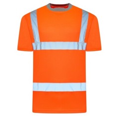 Mens Hi Vis Workwear T-Shirt High Visibility Tee Reflective Safety Security Top